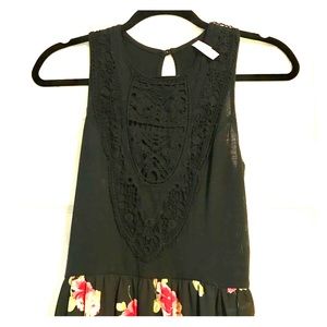 Black maxi dress with roses